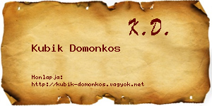 Kubik Domonkos névjegykártya